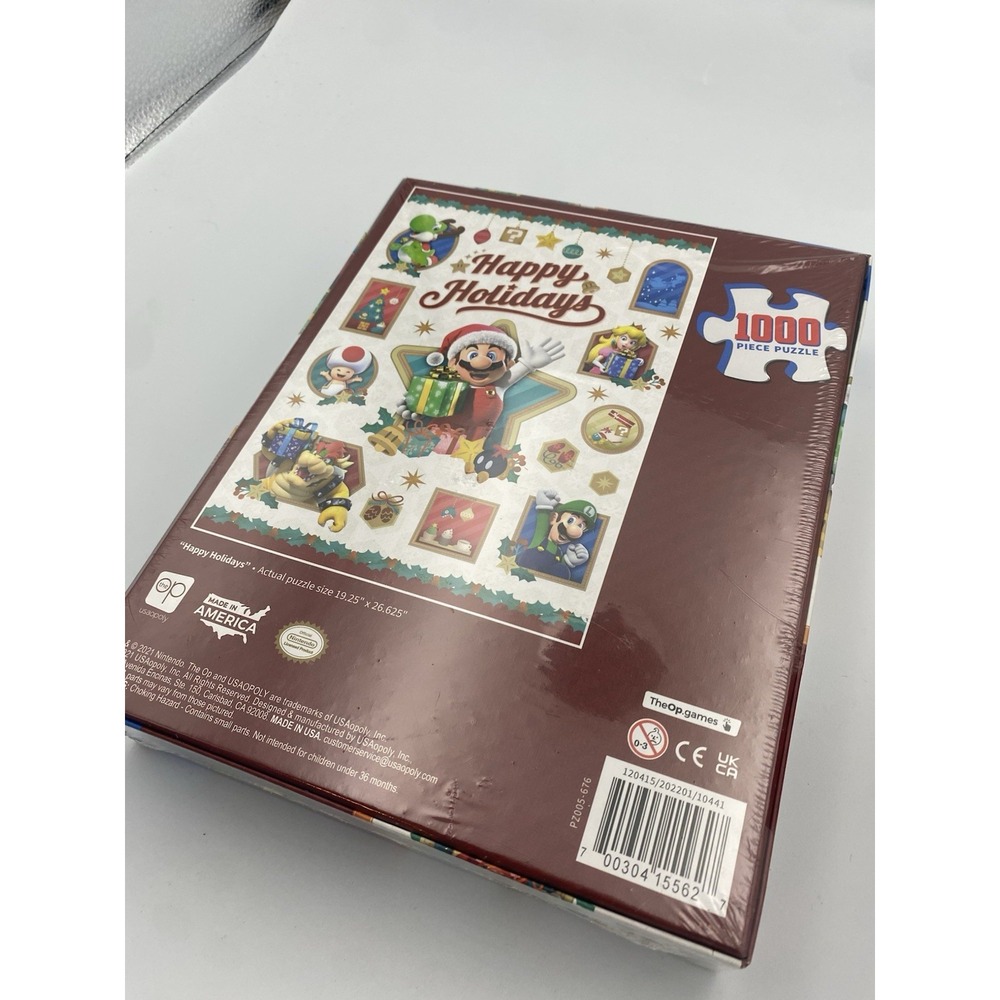 Super Mario Happy Holidays 1,000 Piece Puzzle New Great gift! Princess Peach NEW - Picture 4 of 6